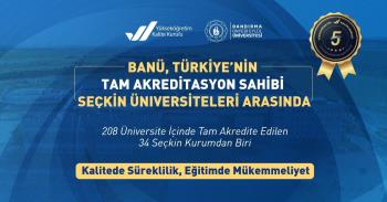 BANU is among Turkey's fully accredited elite universities.